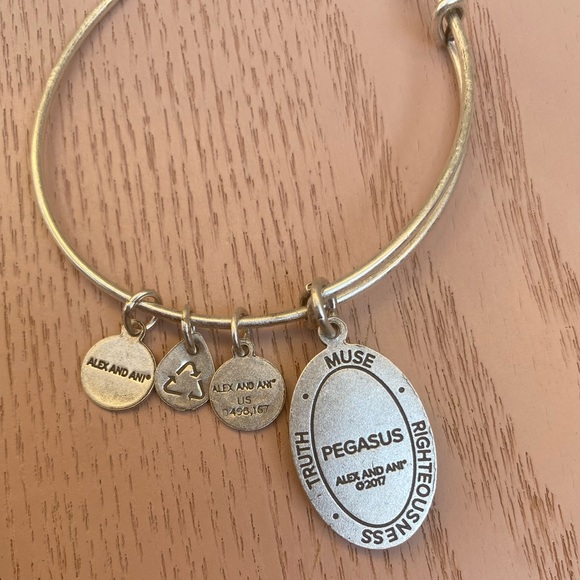 Alex And Ani Pegasus Expandable Silver Bracelet - Picture 6 of 6